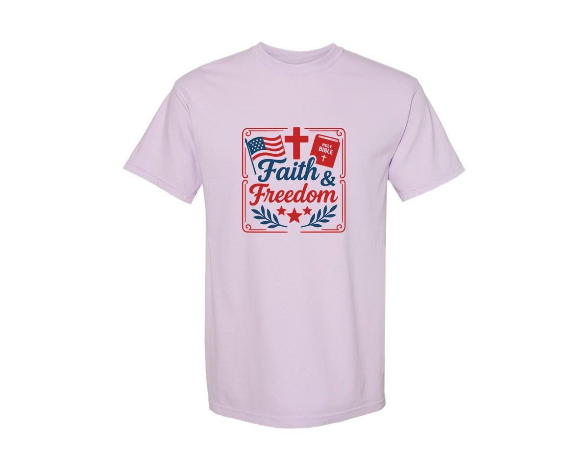 brand:Comfort Colors|color:Orchid|4Th Of July Christian Jesus Graphic T-Shirt