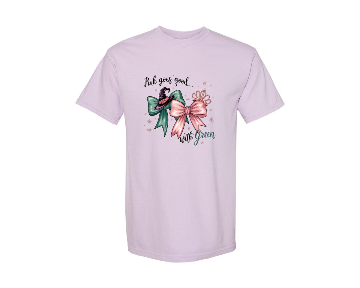 brand:Comfort Colors|color:Orchid|Pink Goes Good With Green 4 Graphic T-Shirt