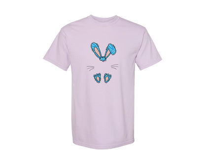 brand:Comfort Colors|color:Orchid|Boys Easter Monogram Bunny Graphic T-Shirt