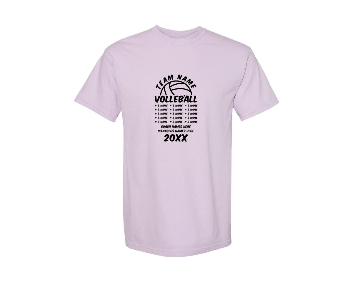 brand:Comfort Colors|color:Orchid|Volleyball Team Volleyball Team Graphic T-Shirt