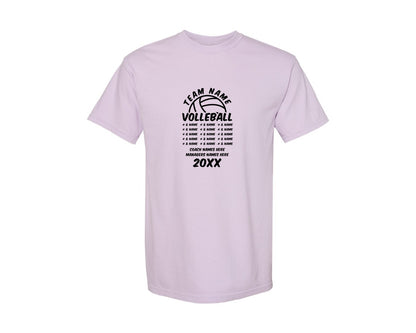 brand:Comfort Colors|color:Orchid|Volleyball Team Volleyball Team Graphic T-Shirt