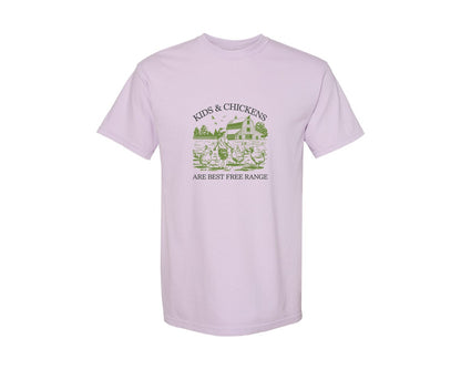 brand:Comfort Colors|color:Orchid|Kids And Chickens Farm Mama Graphic T-Shirt
