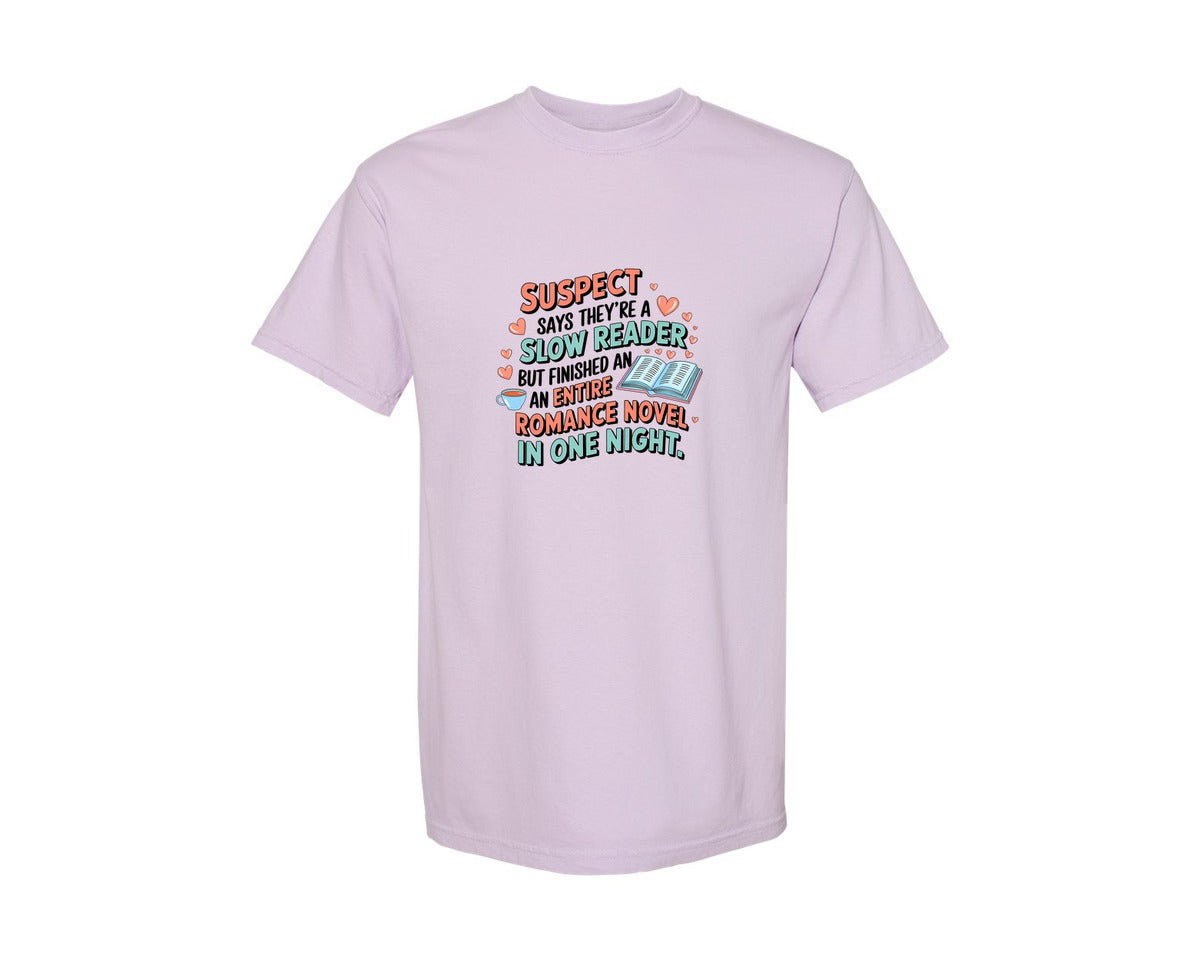 brand:Comfort Colors|color:Orchid|Suspect Claims Reading Lover Bookish 2 Graphic T-Shirt