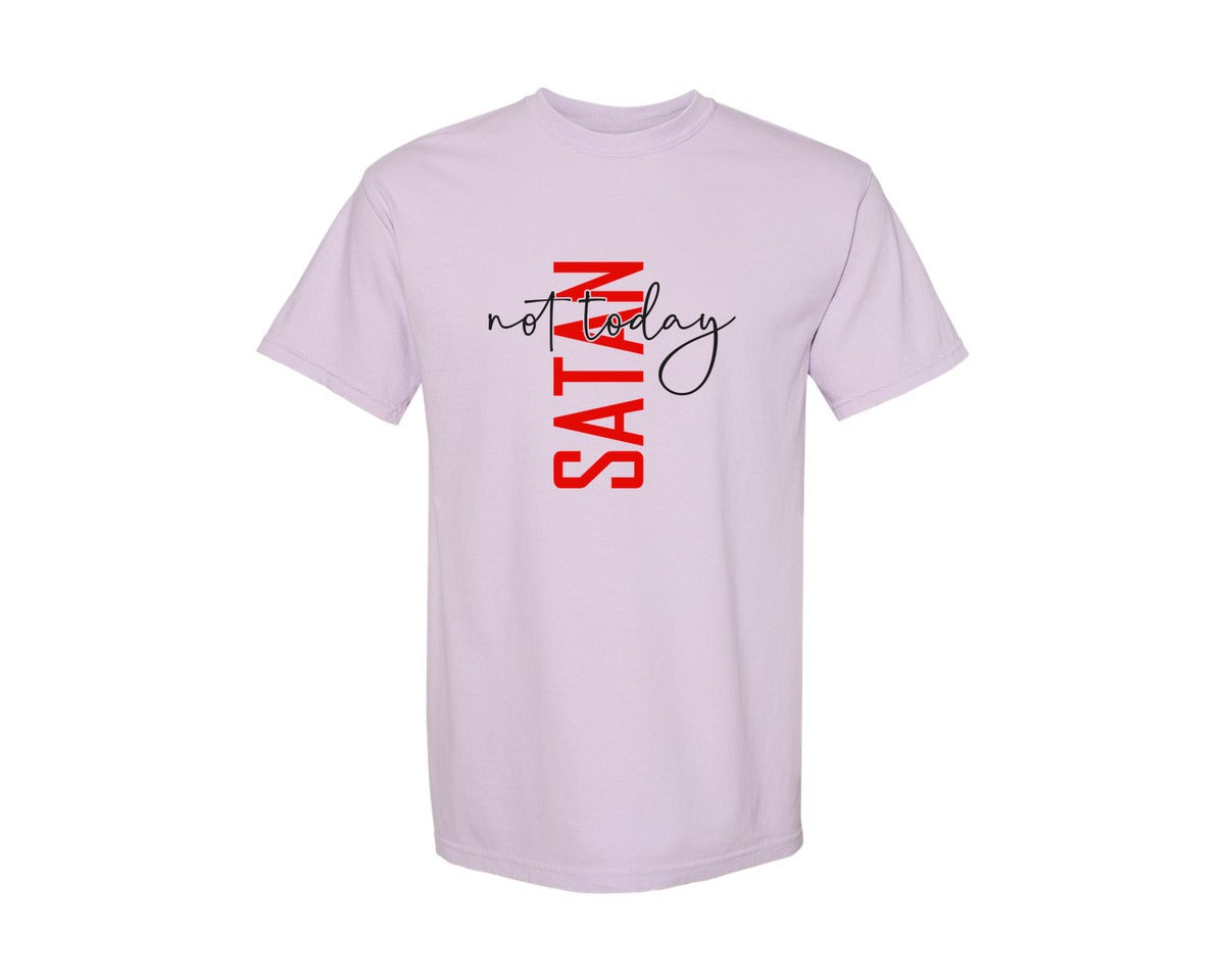 brand:Comfort Colors|color:Orchid|Not Today Satan Shirt Design Graphic T-Shirt