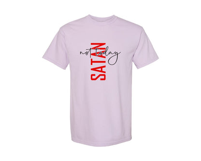 brand:Comfort Colors|color:Orchid|Not Today Satan Shirt Design Graphic T-Shirt