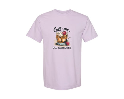 brand:Comfort Colors|color:Orchid|Call Me Old Fashioned Retro Whiskey 2 Graphic T-Shirt