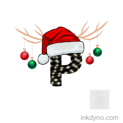 Personalized Christmas Reindeer Initial With Lights... — DTF Transfer