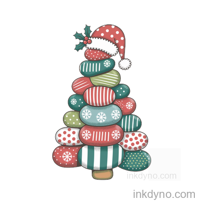 Patchwork Tree ,Santa Claus DTF Transfer – Ready to Press (Christmas)