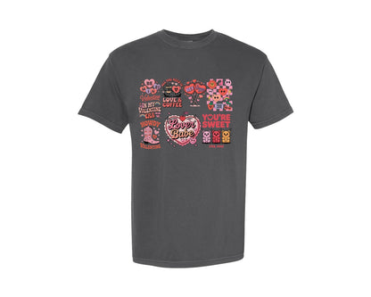brand:Comfort Colors|color:Pepper|Retro Valentines Day 73 Graphic T-Shirt