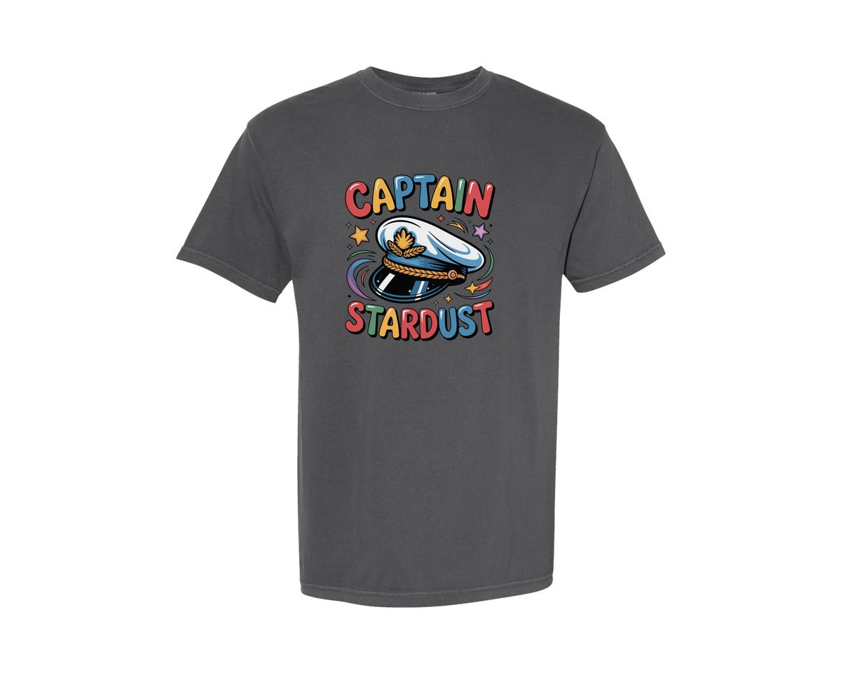 brand:Comfort Colors|color:Pepper|Captain Stardust Space Navy Style Graphic T-Shirt