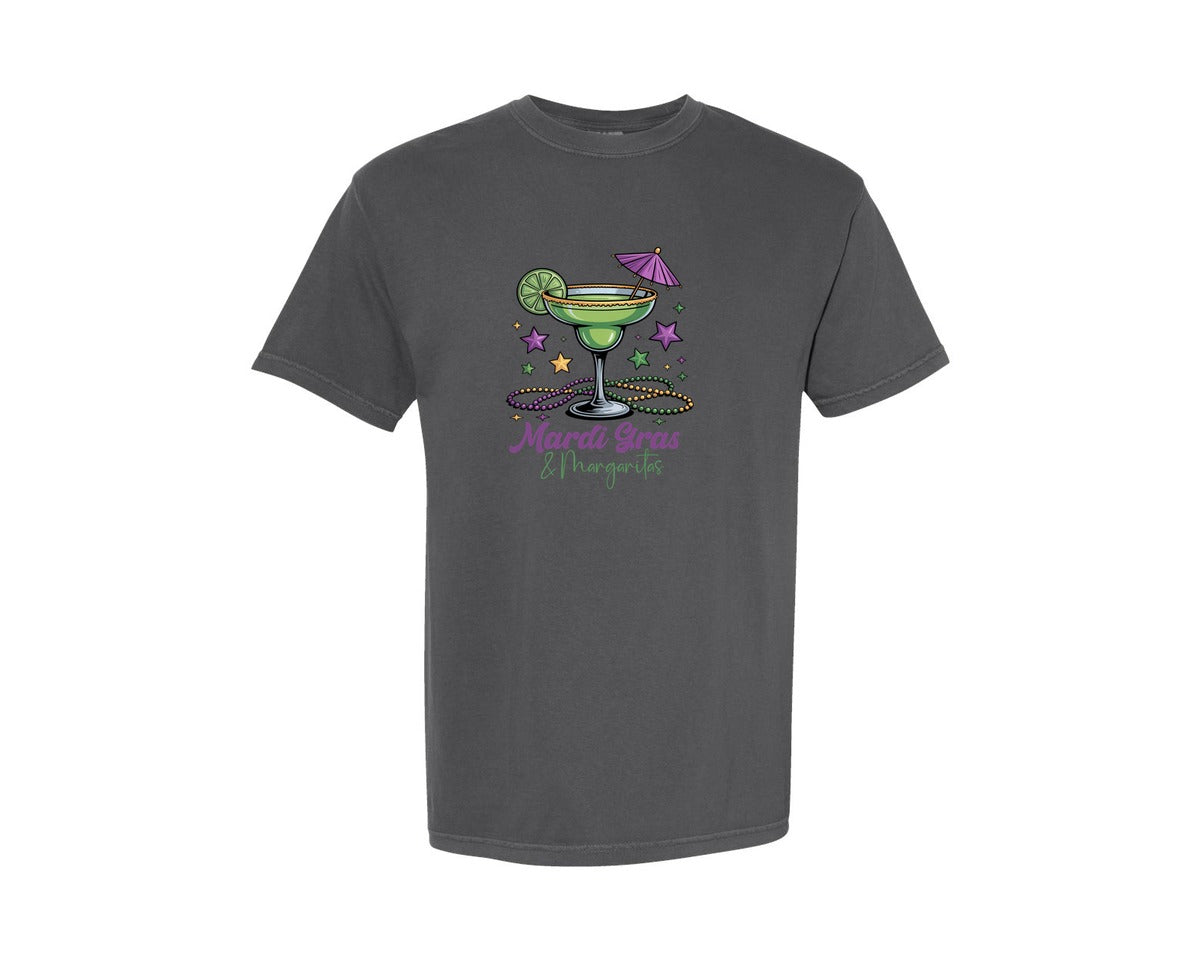 brand:Comfort Colors|color:Pepper|Mardi Gras Margaritas Mardi Gras 2 Graphic T-Shirt