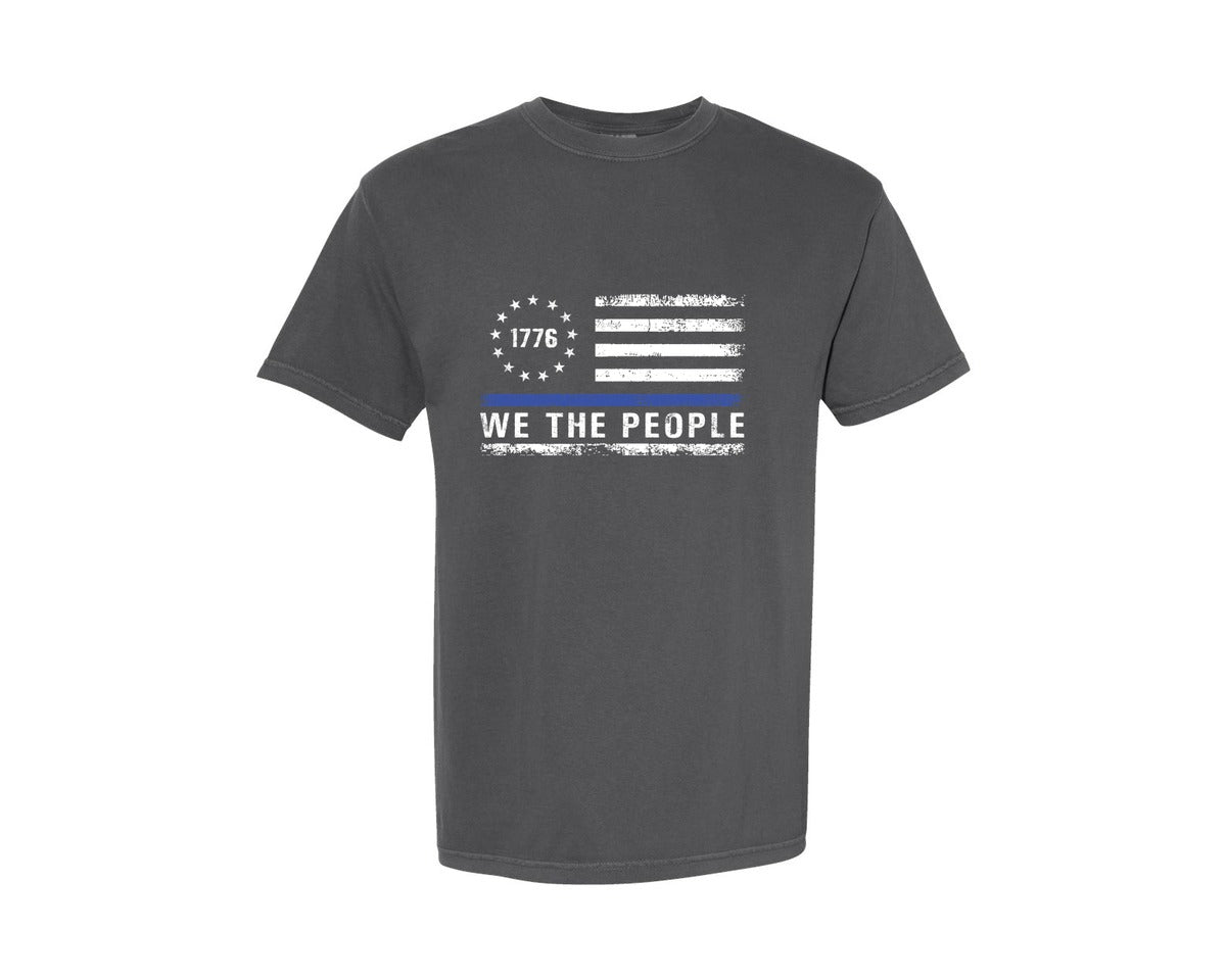 brand:Comfort Colors|color:Pepper|We The People 1776 Thin Blue Line Graphic T-Shirt