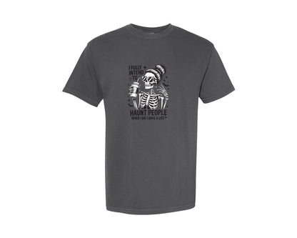 brand:Comfort Colors|color:Pepper|Vintage Funny Sarcastic Skeleton Graphic T-Shirt