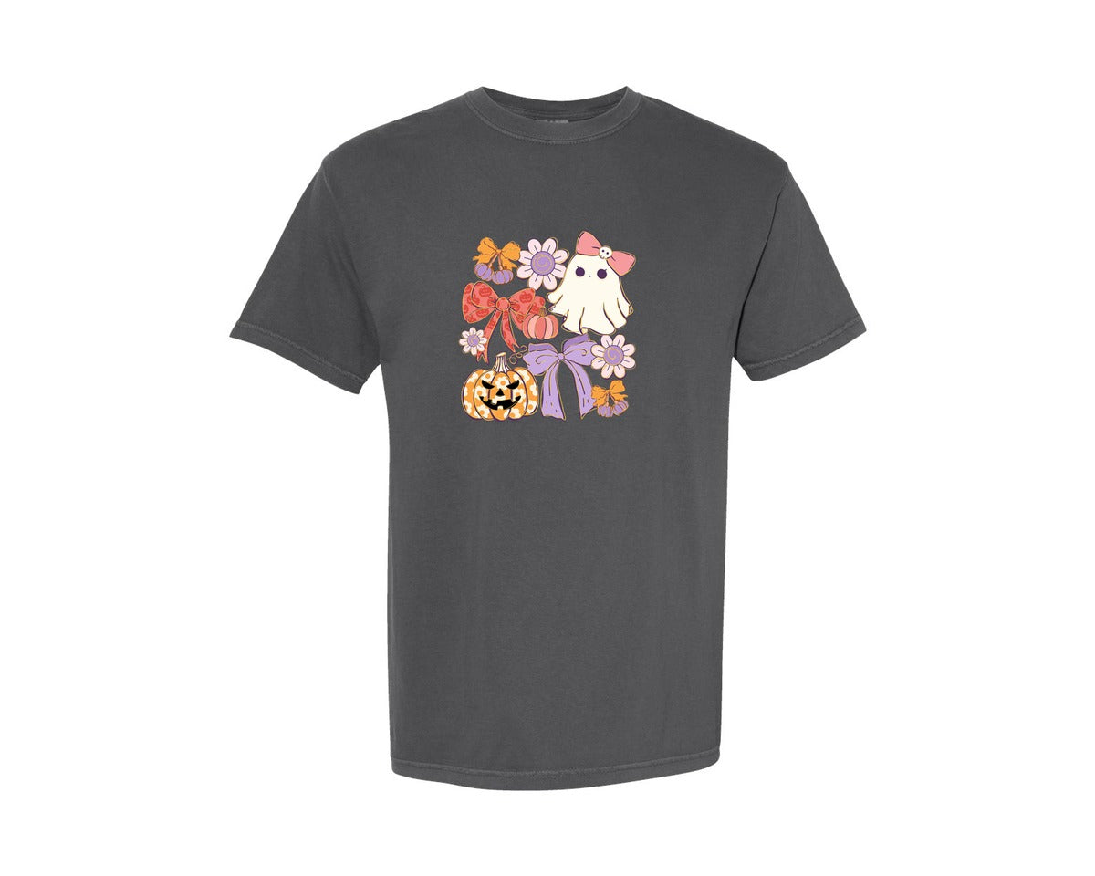 brand:Comfort Colors|color:Pepper|Coquette Halloween Ghost Spooky Graphic T-Shirt