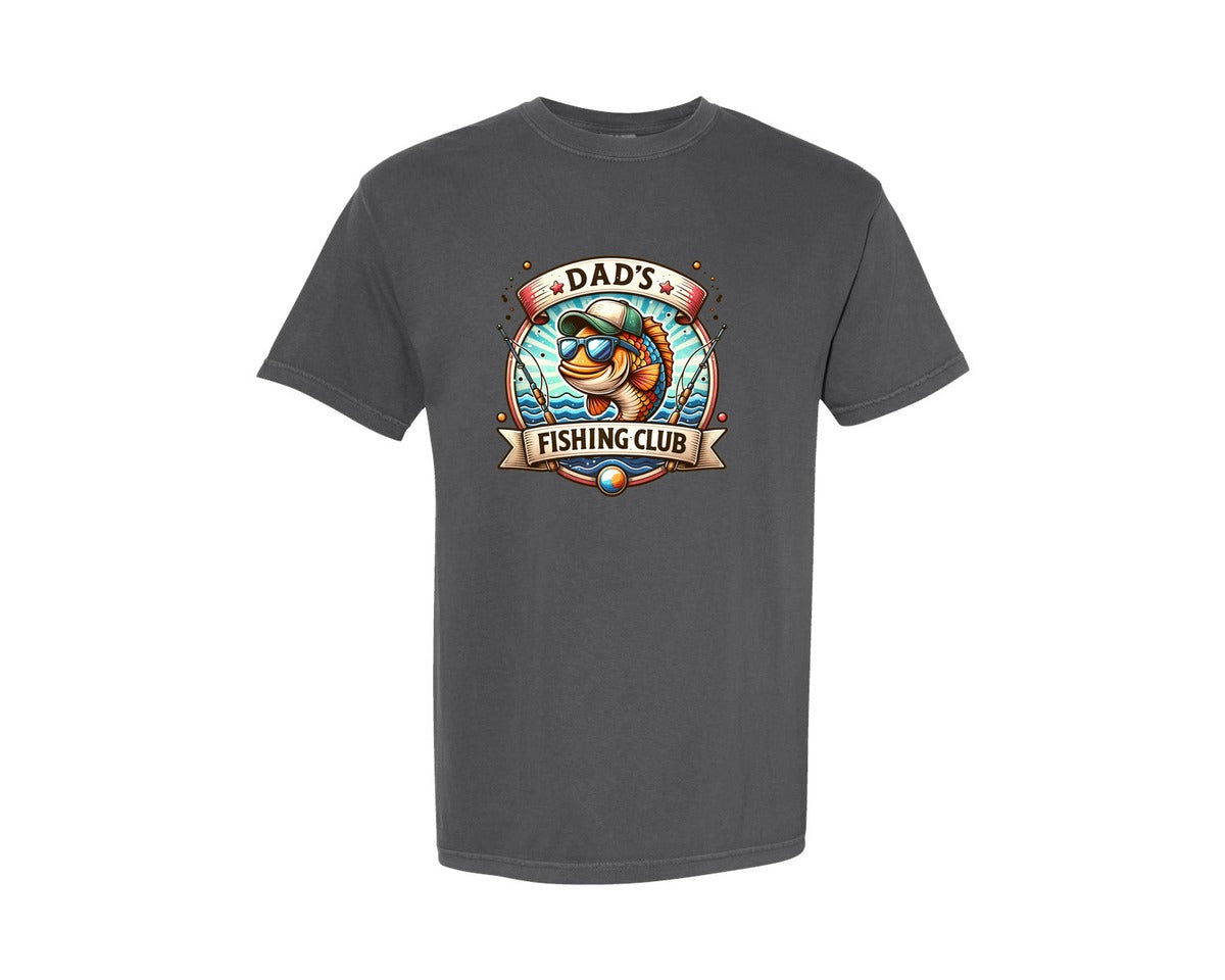 brand:Comfort Colors|color:Pepper|Dads Fishing Club Graphic T-Shirt