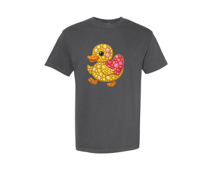 brand:Comfort Colors|color:Pepper|Faux Rhinestone Duck Graphic T-Shirt