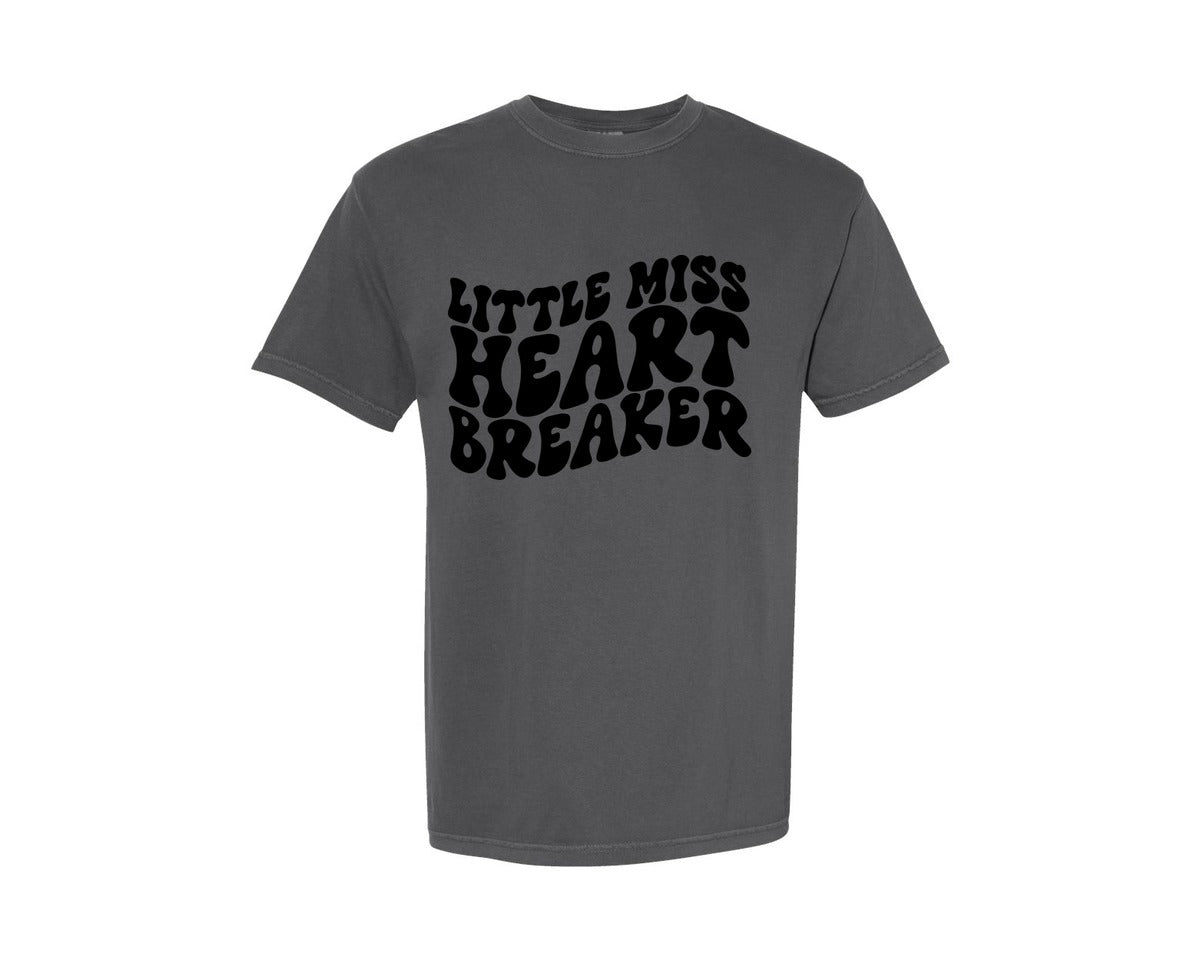 brand:Comfort Colors|color:Pepper|Little Miss Heart Breaker 30 Graphic T-Shirt