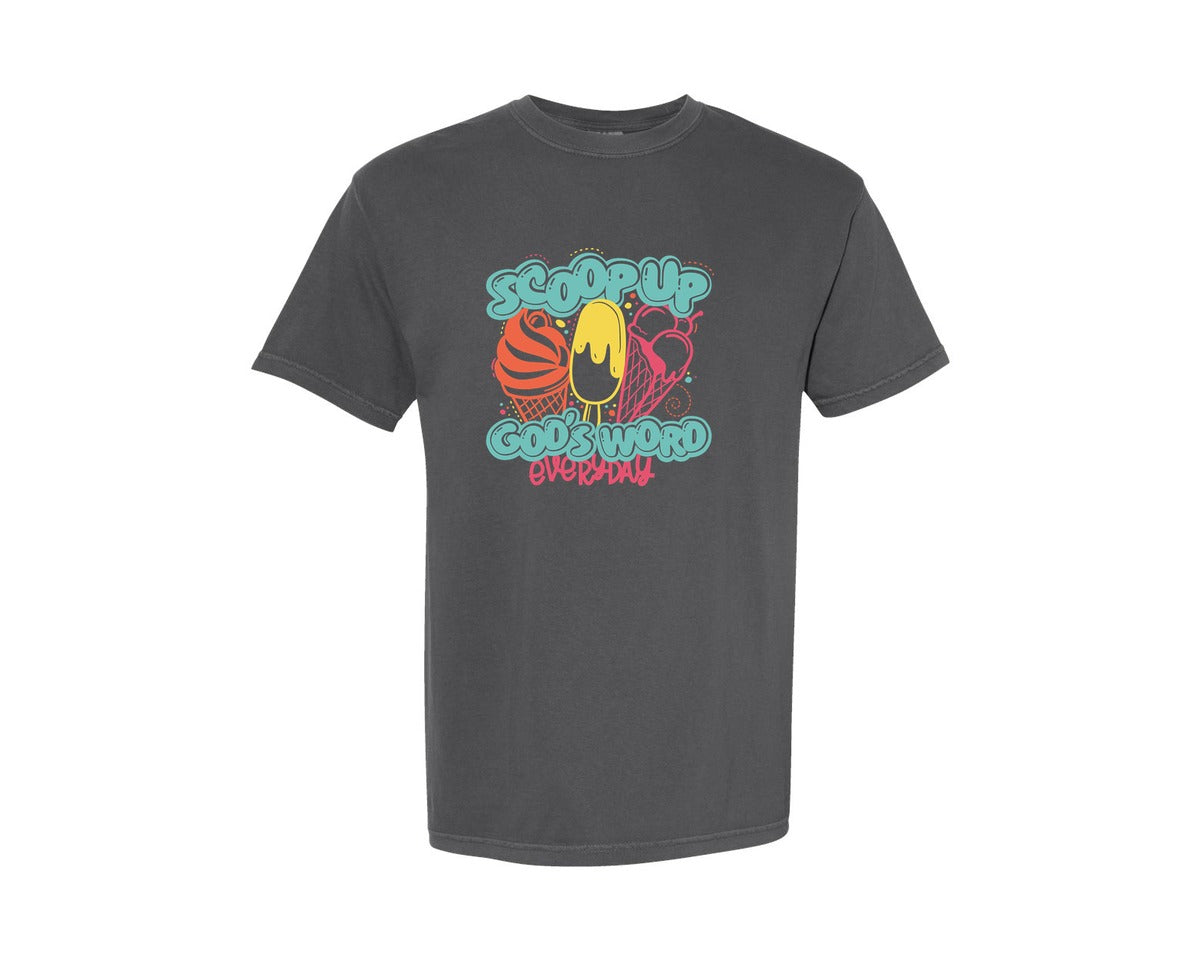 brand:Comfort Colors|color:Pepper|Christian Kids Ice Cream Graphic T-Shirt
