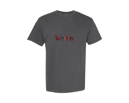 brand:Comfort Colors|color:Pepper|Vintage Rose Valentine Faux Embroidery Graphic T-Shirt