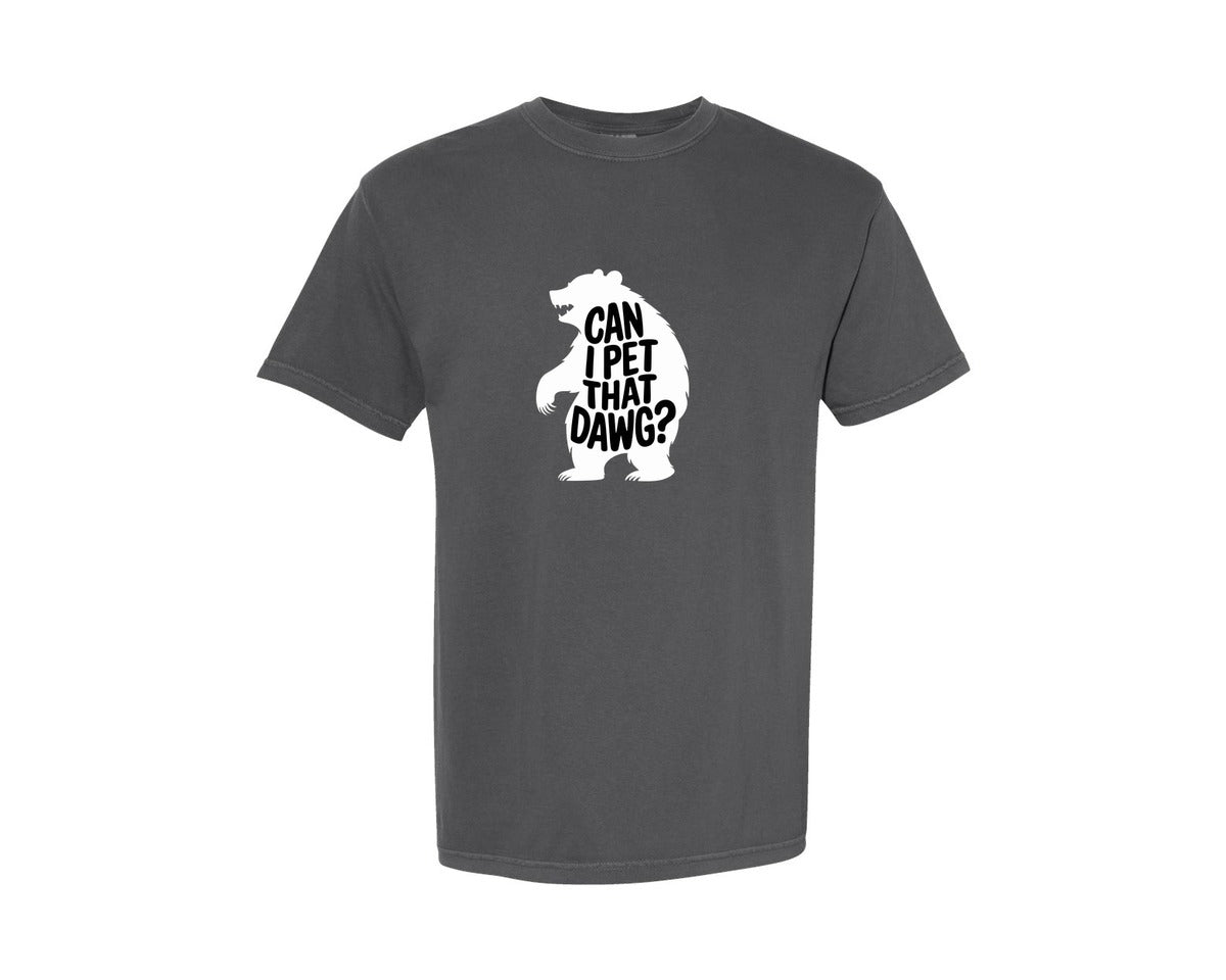 brand:Comfort Colors|color:Pepper|Can I Pet That Dawg T Shirt Design Graphic T-Shirt