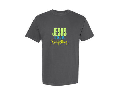 brand:Comfort Colors|color:Pepper|Jesus Over Everything 32 Graphic T-Shirt