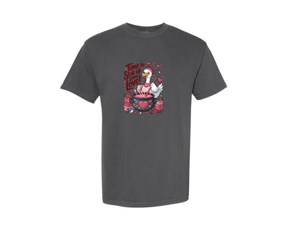 brand:Comfort Colors|color:Pepper|Stir Up Some Love Goose Valentine Graphic T-Shirt