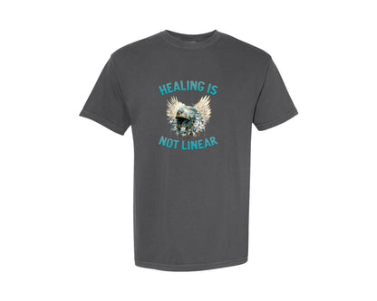 brand:Comfort Colors|color:Pepper|Healing Is Not Linear Ptsd Veteran Graphic T-Shirt