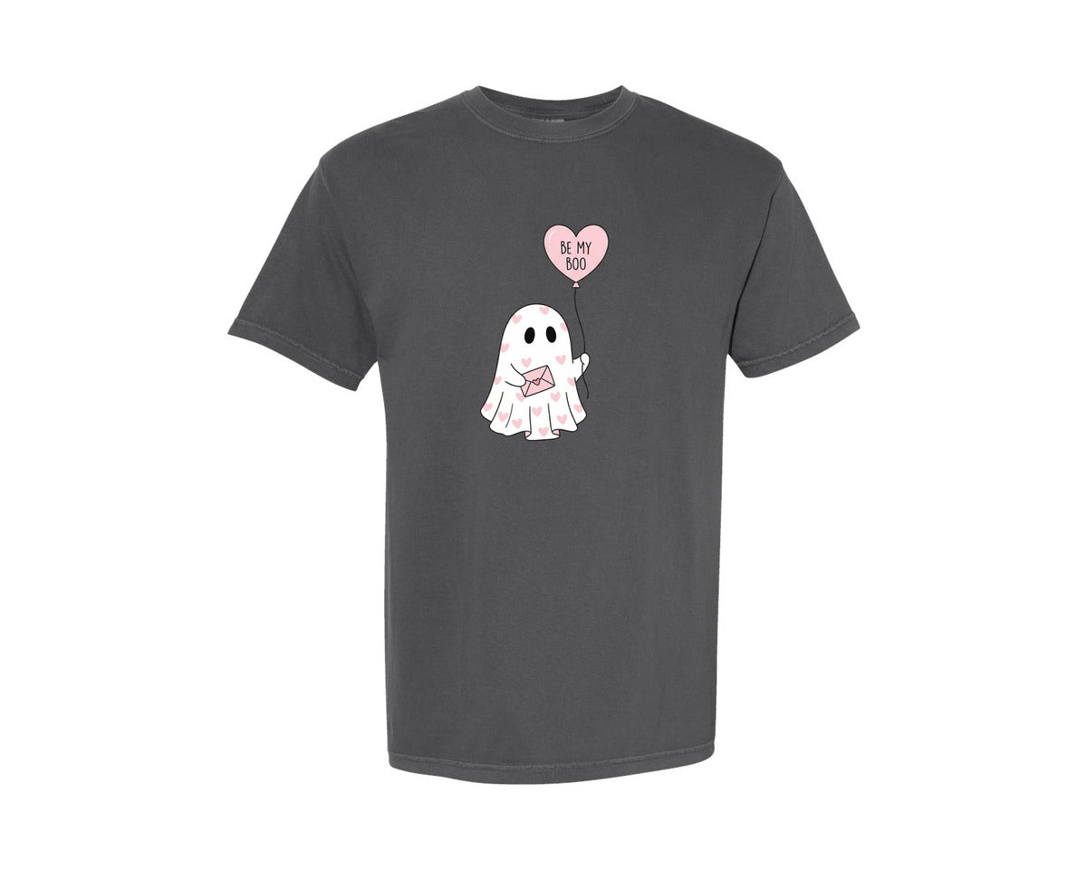 brand:Comfort Colors|color:Pepper|Bee My Boo Cute Ghost Valentine Graphic T-Shirt
