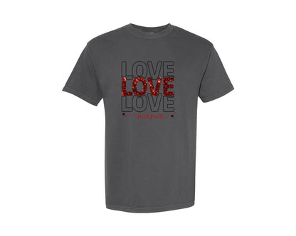 brand:Comfort Colors|color:Pepper|Valentine Love Mama T Shirt Design Graphic T-Shirt