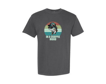 brand:Comfort Colors|color:Pepper|In A Crappie Mood Fishing Tshirt Graphic T-Shirt
