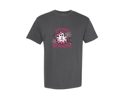 brand:Comfort Colors|color:Pepper|In October We Wear Pink Breast Cancer 190 Graphic T-Shirt