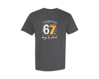 brand:Comfort Colors|color:Pepper|67 Days Of School Celebration Graphic T-Shirt