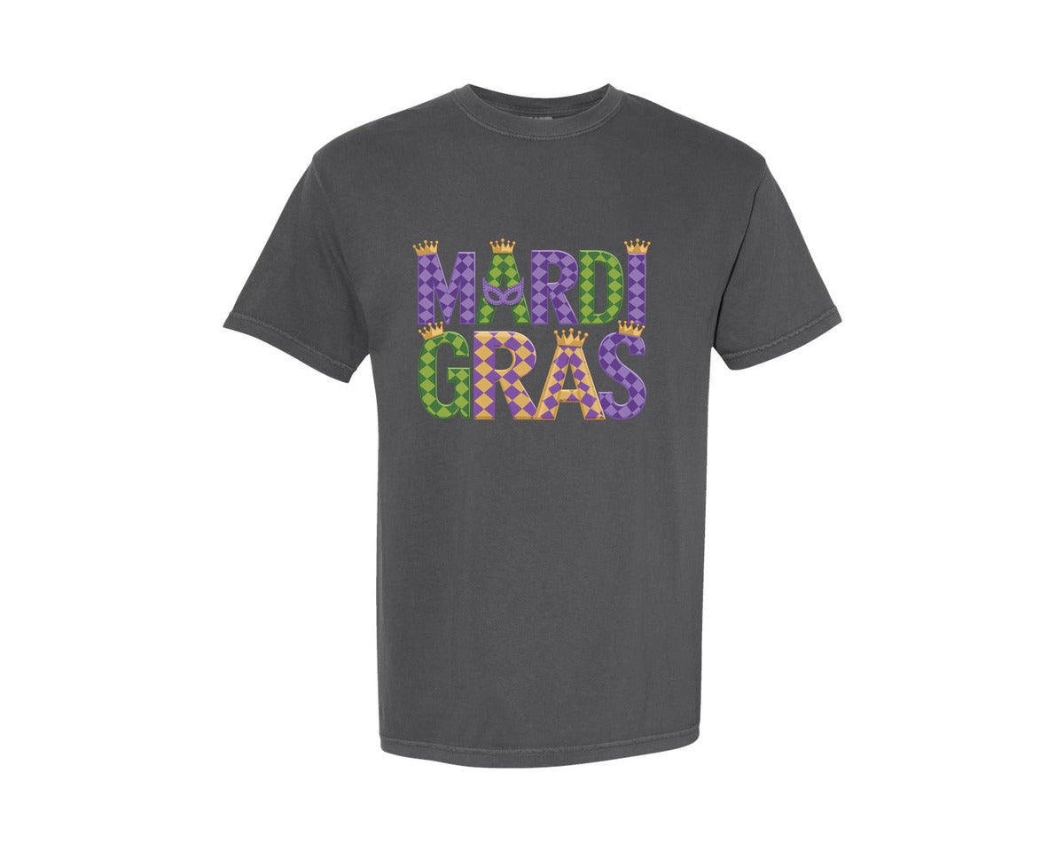 brand:Comfort Colors|color:Pepper|Mardi Gras Festive Des Graphic T-Shirt