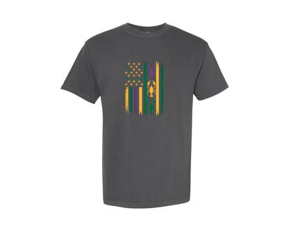 brand:Comfort Colors|color:Pepper|Mardi Gras Lobster Flag Graphic T-Shirt