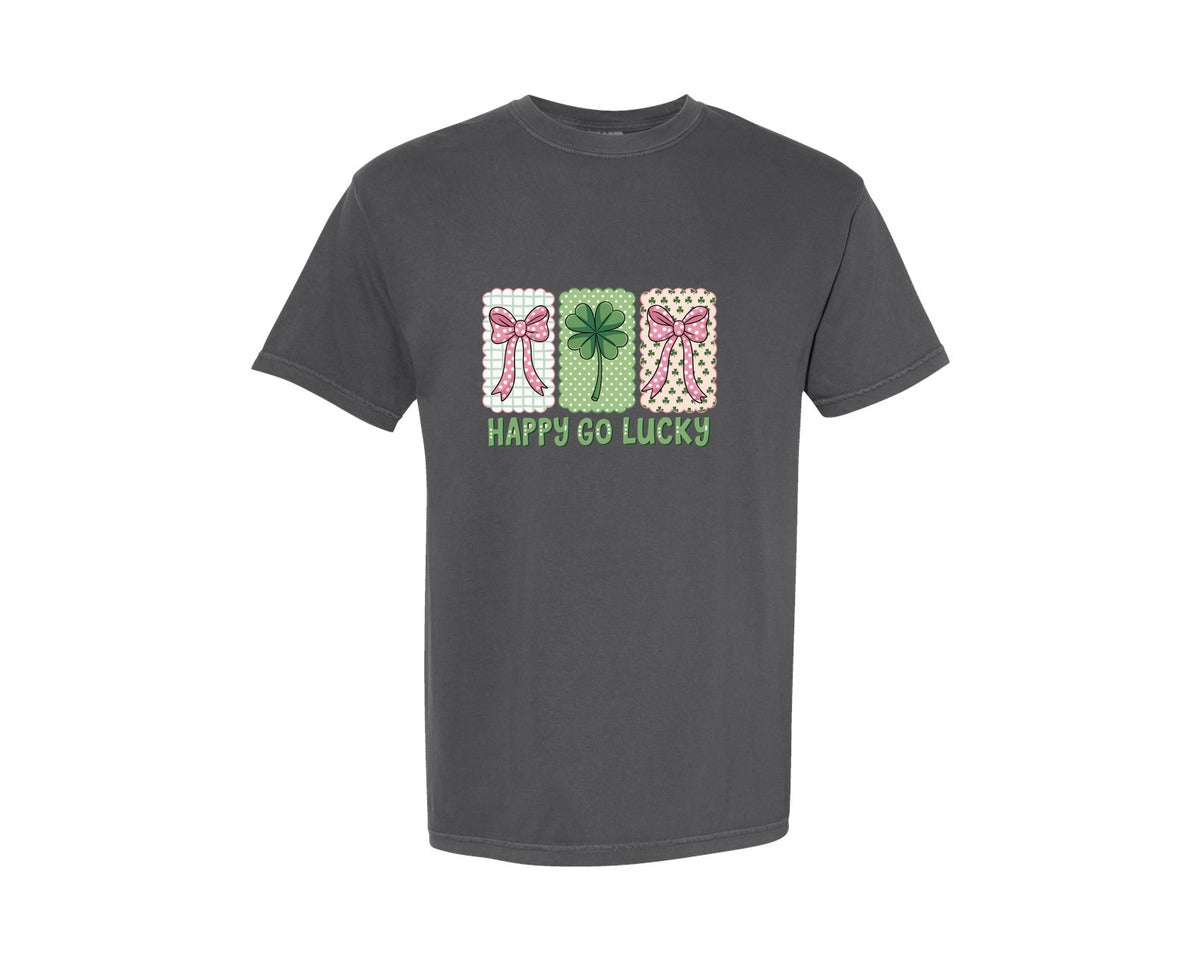 brand:Comfort Colors|color:Pepper|Happy Go Lucky Retro Patrick 2 Graphic T-Shirt