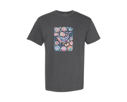 brand:Comfort Colors|color:Pepper|Boho Summer Whale Coastal Summer Graphic T-Shirt
