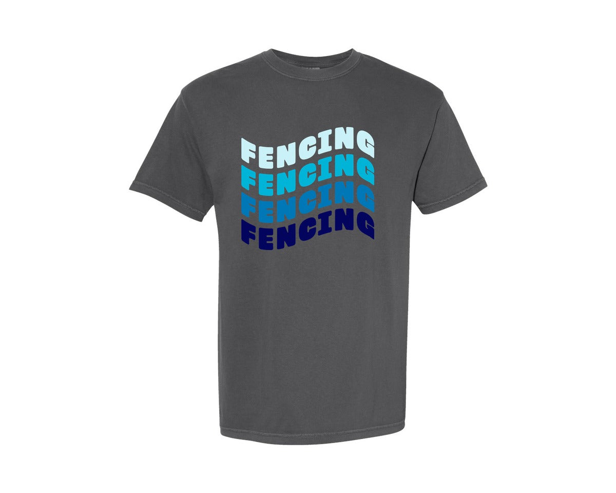 brand:Comfort Colors|color:Pepper|Retro Fencing T Shirt Design Vector Graphic T-Shirt