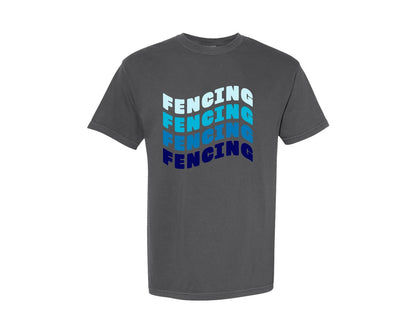 brand:Comfort Colors|color:Pepper|Retro Fencing T Shirt Design Vector Graphic T-Shirt