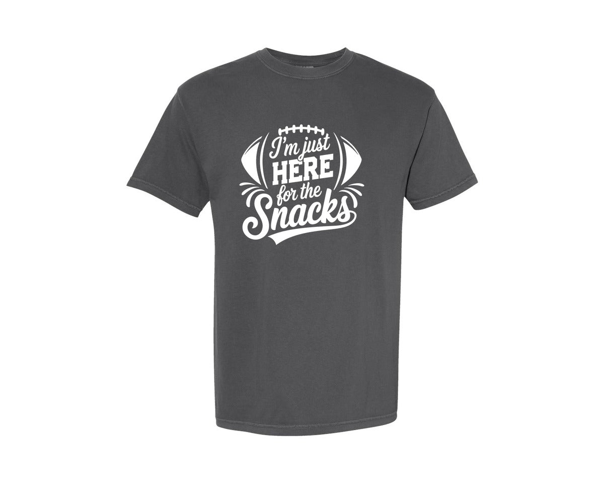 brand:Comfort Colors|color:Pepper|Im Just Here For The Snacks Graphic T-Shirt