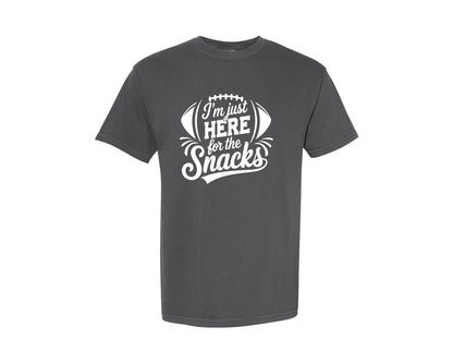 brand:Comfort Colors|color:Pepper|Im Just Here For The Snacks Graphic T-Shirt