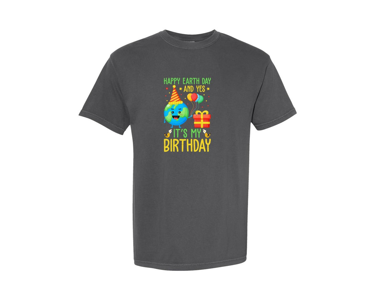 brand:Comfort Colors|color:Pepper|Happy Earth Day Birth Day T Shirt Graphic T-Shirt