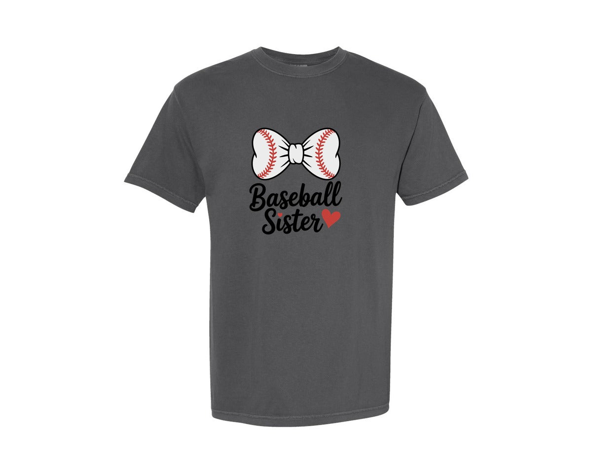 brand:Comfort Colors|color:Pepper|Baseball Sister Of 10 Graphic T-Shirt