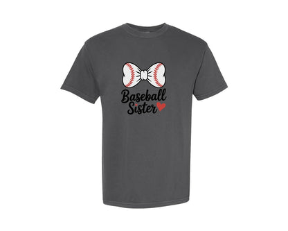 brand:Comfort Colors|color:Pepper|Baseball Sister Of 10 Graphic T-Shirt