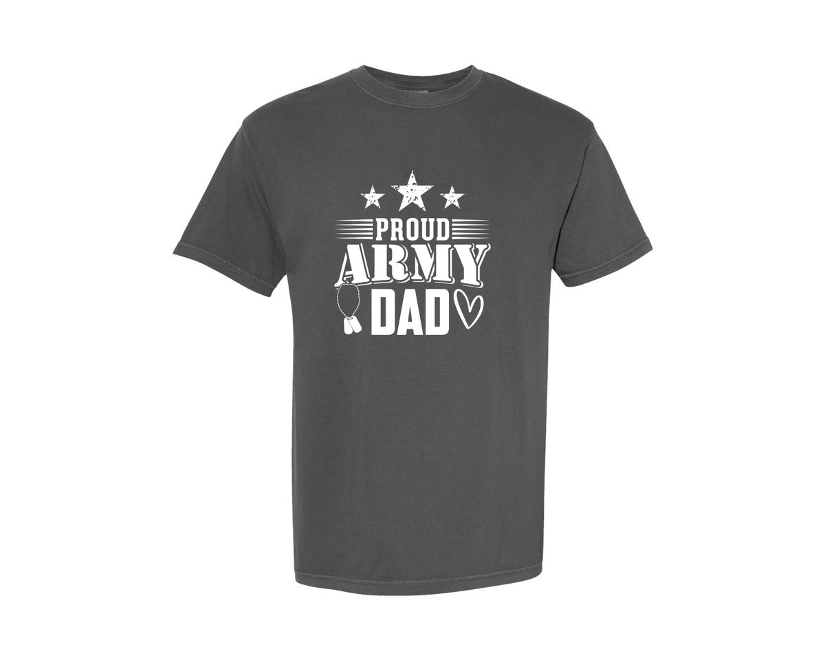 brand:Comfort Colors|color:Pepper|Proud Army Dad Tshirt Design Graphic T-Shirt