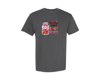 brand:Comfort Colors|color:Pepper|Teacher Sweet Hearts Valentine Graphic T-Shirt