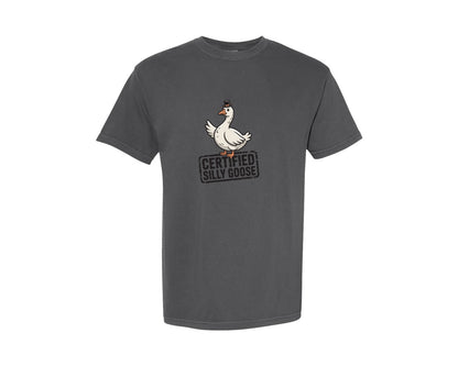 brand:Comfort Colors|color:Pepper|Certified Silly Goose Funny T Shirt Graphic T-Shirt