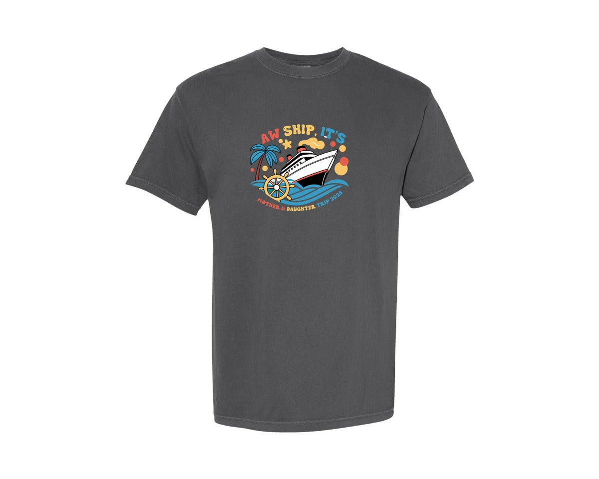 brand:Comfort Colors|color:Pepper|Aw Ship Its Mother Daughter Trip Graphic T-Shirt
