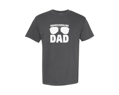 brand:Comfort Colors|color:Pepper|Fathers Day Homeschooling Dad Shirt Graphic T-Shirt