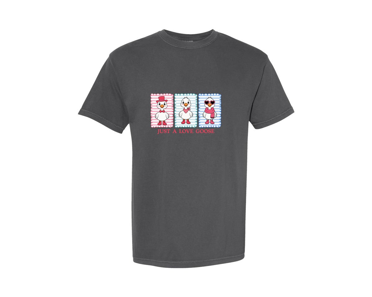 brand:Comfort Colors|color:Pepper|Valentine Goose Coquette 2 Graphic T-Shirt