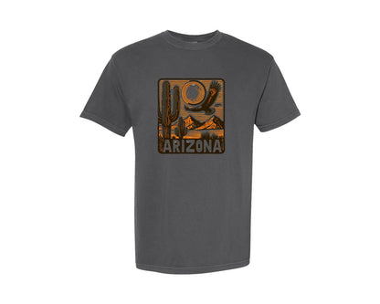 brand:Comfort Colors|color:Pepper|Arizona Desert Cactus Art Graphic T-Shirt